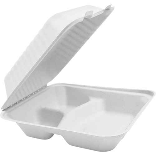 [JP906] Compostable Hinged Food Containers with Compartments (JP906)