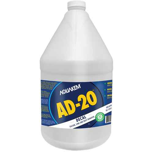 [JQ169] Détachant écologique de qualité industrielle pour le calcium, chaux et rouille AD2(MC) Decal(MC) étiquette blanche (JQ169)