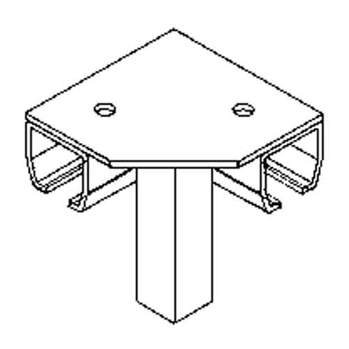 Raccord pour joint d'angle de 90° pour murs-rideaux montés au sol (KB027)
