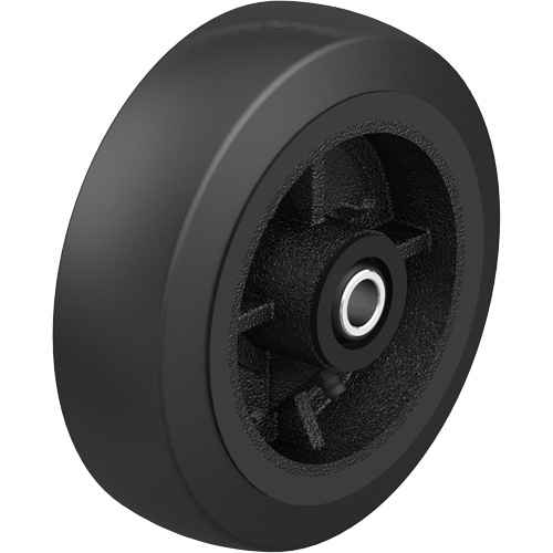 Black Rubber on Black Cast Iron Core Wheel (MQ036)