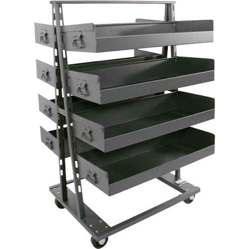 [MQ136] Double-Sided Heavy Duty A-Frame Cart with 8 Large Lipped Trays (MQ136)