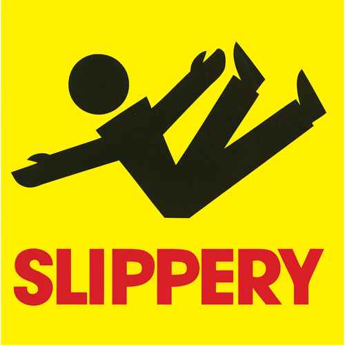 [NC694] "Slippery" Traffic Cone Message Label (NC694)