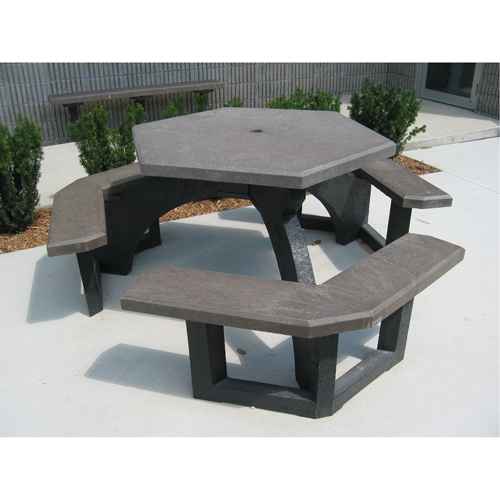 [NJ132] Tables de pique-nique hexagonales en plastique recyclé (NJ132)