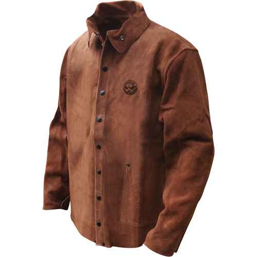 Veste de soudage en cuir fleur de vache refendu Gander Brand (NJC542)