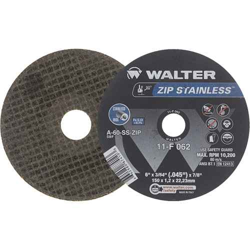 Zip™ Stainless Right Angle Grinder Reinforced Cut-Off Wheels (NS773)