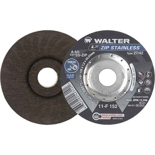 Zip™ Stainless Right Angle Grinder Reinforced Cut-Off Wheels (NS777)