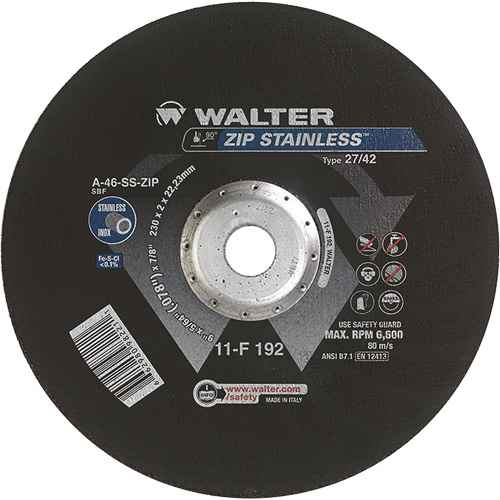 Zip™ Stainless Right Angle Grinder Reinforced Cut-Off Wheels (NS780)