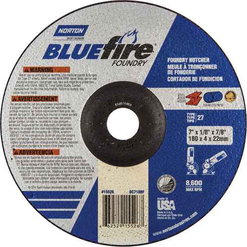Disque de rectification et de tronçonnage pour fonderie BlueFire(MD) (NV988)