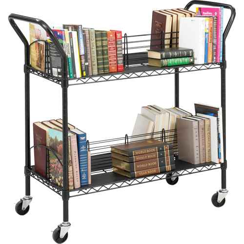 [ON735] Chariots utilitaires en treillis à deux côtés pour livres (ON735)