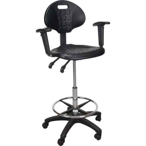 [OR334] Heavy-Duty Ergonomic Stool with Adjustable Arm Rests & Nylon Stem Casters (OR334)