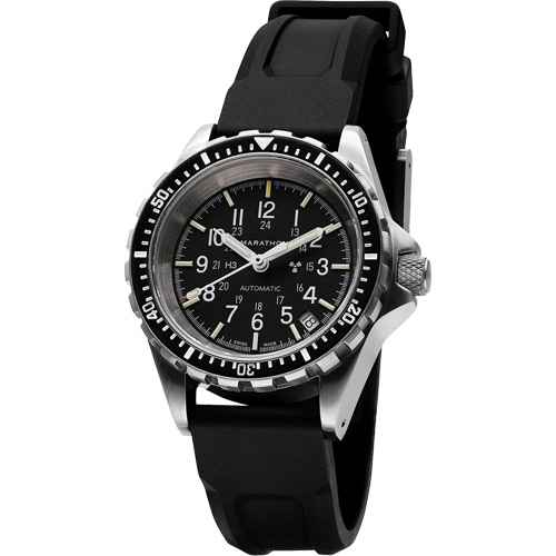 [OR483] Montre Steel Navigator avec date sur ensemble bracelet en caoutchouc noir de trois morceaux (OR483)