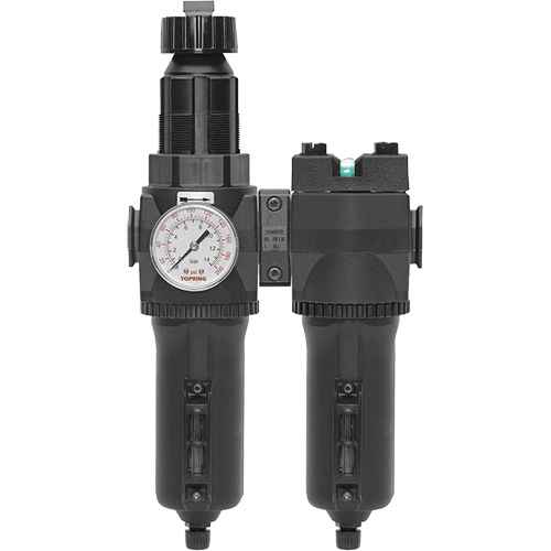 [PUN083] Filtre/régulateur + filtre coalescent drain manuel avec bol en métal Modulair 400 (PUN083)