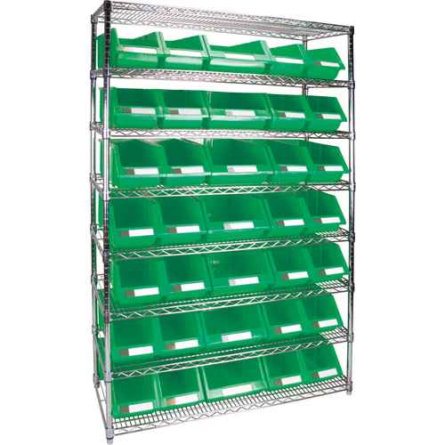 [RL829] Heavy-Duty Wire Shelving Unit with Storage Bins (RL829)