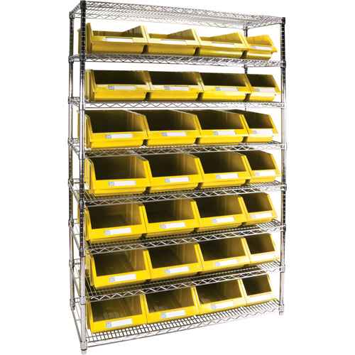 [RL832] Heavy-Duty Wire Shelving Unit with Storage Bins (RL832)