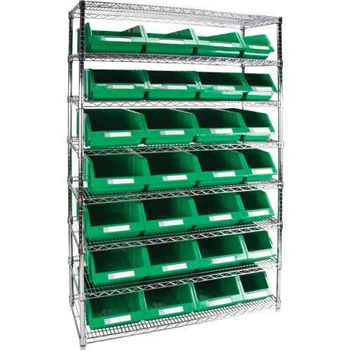 [RL833] Heavy-Duty Wire Shelving Unit with Storage Bins (RL833)