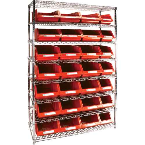 [RL834] Heavy-Duty Wire Shelving Unit with Storage Bins (RL834)