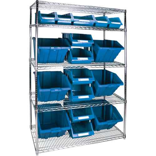 [RL835] Heavy-Duty Wire Shelving Unit with Storage Bins (RL835)