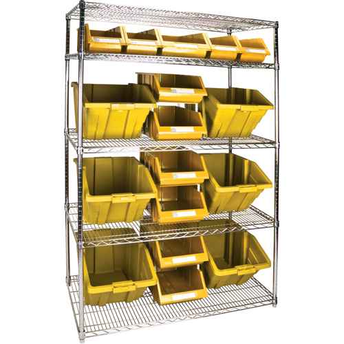 [RL836] Heavy-Duty Wire Shelving Unit with Storage Bins (RL836)