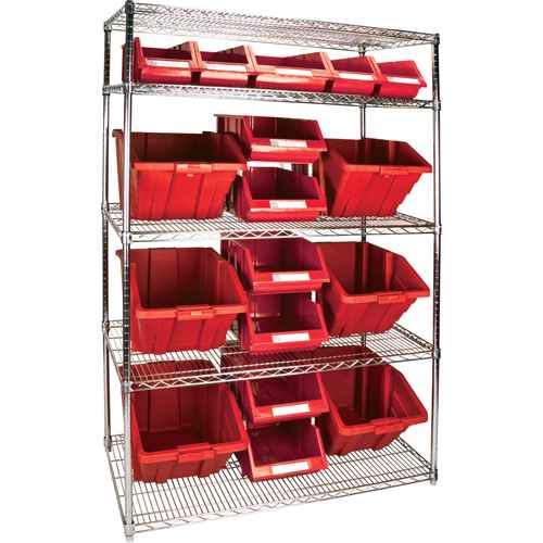 [RL838] Heavy-Duty Wire Shelving Unit with Storage Bins (RL838)