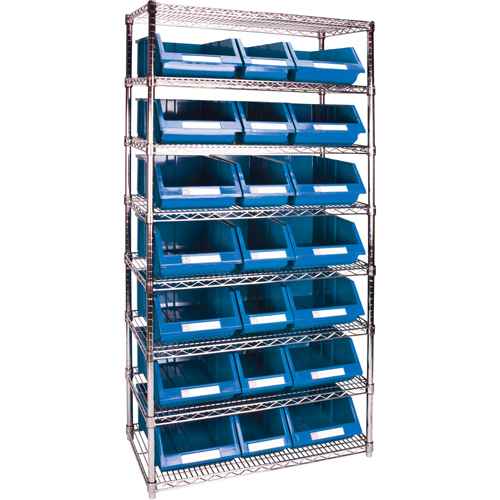 [RL839] Heavy-Duty Wire Shelving Unit with Storage Bins (RL839)