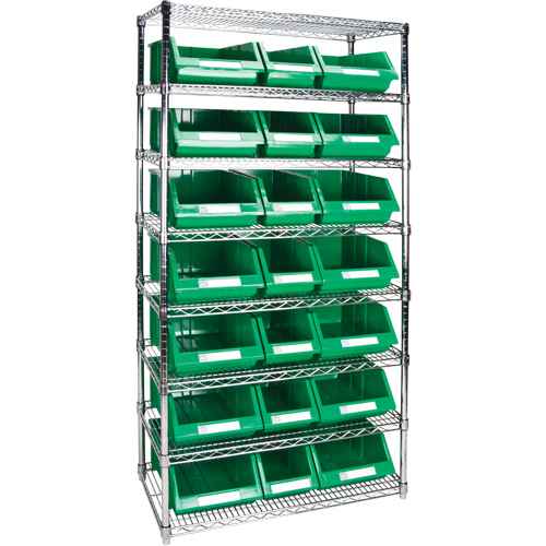 Heavy-Duty Wire Shelving Unit with Storage Bins (RL841)