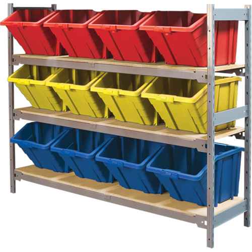 [RL988] Wide Span Shelving with Jumbo Plastic Bins (RL988)