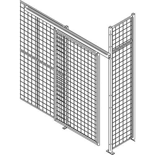 [RN622] Porte à glissière robuste pour cloison en treillis métallique (RN622)