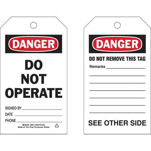 [SAC815] Étiquettes « Do Not Operate » autoplastifiantes (SAC815)