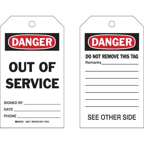 [SAC816] Étiquettes « Out Of Service » autoplastifiantes (SAC816)