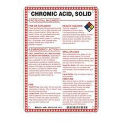 Enseigne «Chromic Acid, Solid Chromium Anhydride Potential Hazards» (SAD085)