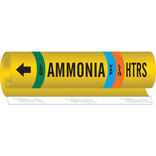 [SAF546] "HTRS Liq/Vap Ammonia Low" Ammonia (IIAR) Pipe Marker (SAF546)