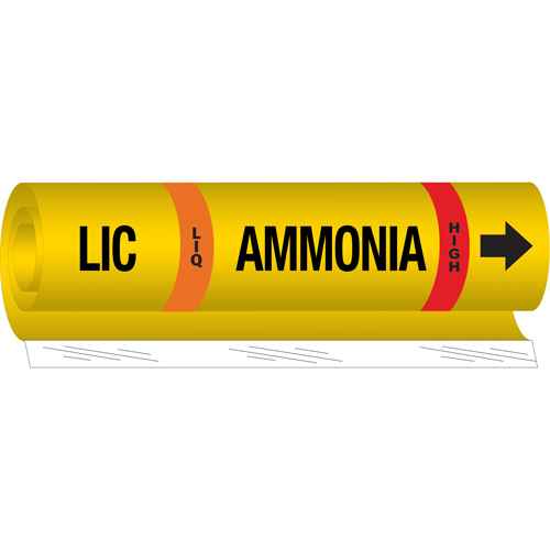 [SAF548] "LIC Liq Ammonia High" Ammonia (IIAR) Pipe Marker (SAF548)