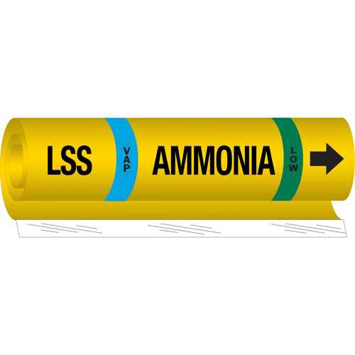 [SAF549] "LSS Vap Ammonia Low" Ammonia (IIAR) Pipe Marker (SAF549)
