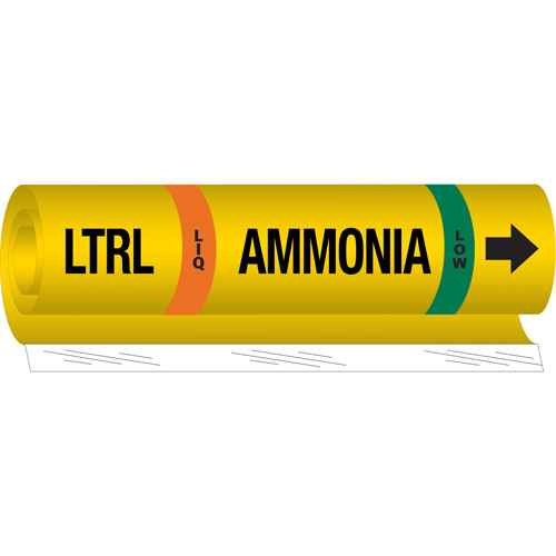 [SAF550] "LTRL Liq Ammonia Low" Ammonia (IIAR) Pipe Marker (SAF550)