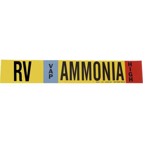 [SAF553] "RV Vap Ammonia High" Ammonia (IIAR) Pipe Marker (SAF553)