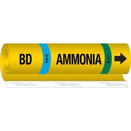 [SAF556] "BD Vap Ammonia Low" Ammonia (IIAR) Pipe Marker (SAF556)