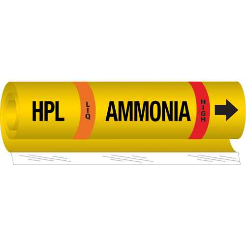 [SAF562] "HPL Liq Ammonia High" Ammonia (IIAR) Pipe Marker (SAF562)