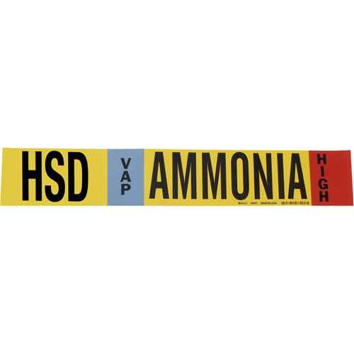 [SAF563] "HSD Vap Ammonia High" Ammonia (IIAR) Pipe Marker (SAF563)