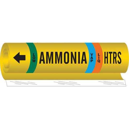 [SAF566] "HTRS Liq/Vap Ammonia Low" Ammonia (IIAR) Pipe Marker (SAF566)