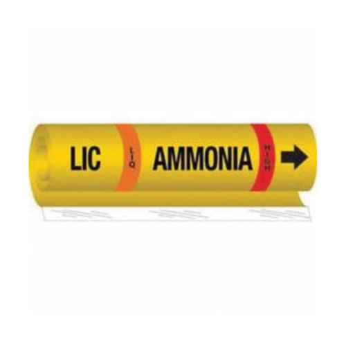 [SAF568] "LIC Liq Ammonia High" Ammonia (IIAR) Pipe Marker (SAF568)