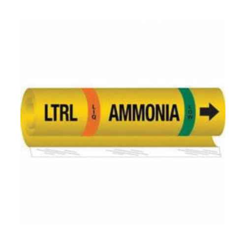 [SAF570] "LTRL Liq Ammonia Low" Ammonia (IIAR) Pipe Marker (SAF570)