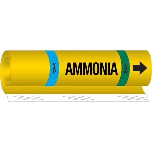 [SAF580] Blank "Vap Ammonia Low" Ammonia (IIAR) Pipe Marker (SAF580)