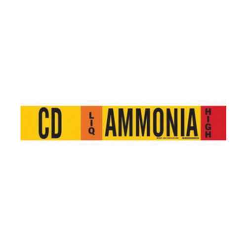 [SAF595] "CD Liq Ammonia High" Ammonia (IIAR) Pipe Marker (SAF595)