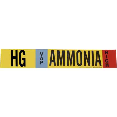 [SAF598] Marqueur de tuyau «HG Vap Ammonia High» pour l'ammoniac (IIAR) (SAF598)