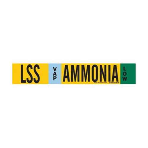 [SAF607] "LSS Vap Ammonia Low" Ammonia (IIAR) Pipe Marker (SAF607)