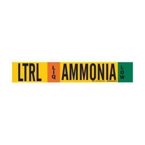 [SAF608] "LTRL Liq Ammonia Low" Ammonia (IIAR) Pipe Marker (SAF608)