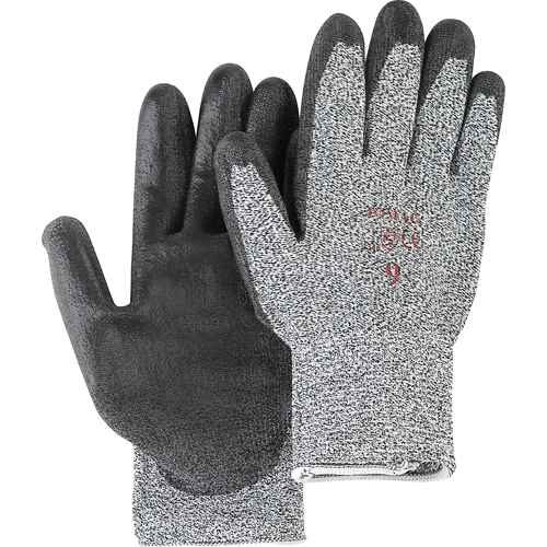 [SAN298] Gants de tricot poivre & sel avec revêtement de paume noir (SAN298)
