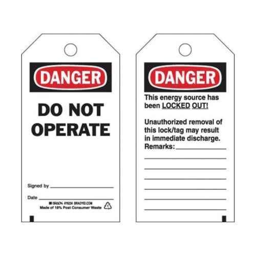 [SAQ539] Étiquettes de sécurité «Danger Do Not Operate» (SAQ539)