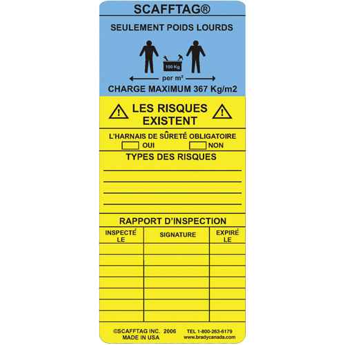 ScaffTag® Heavy-Duty "Caution" Inserts (SAS079)