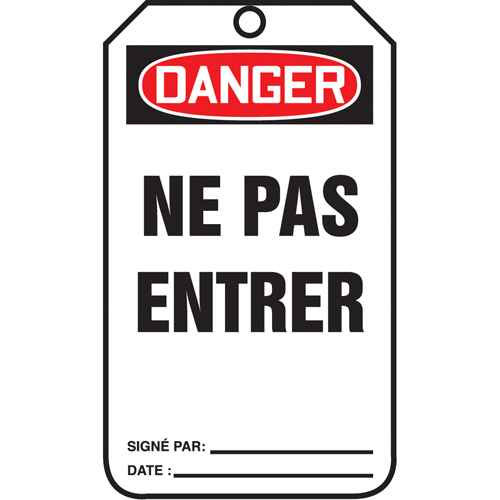 [SAU849] ÉTIQUETTES EN FRANÇAIS- SÉCURITÉ STANDARD-Plastique RV- Pqt 5 (SAU849)